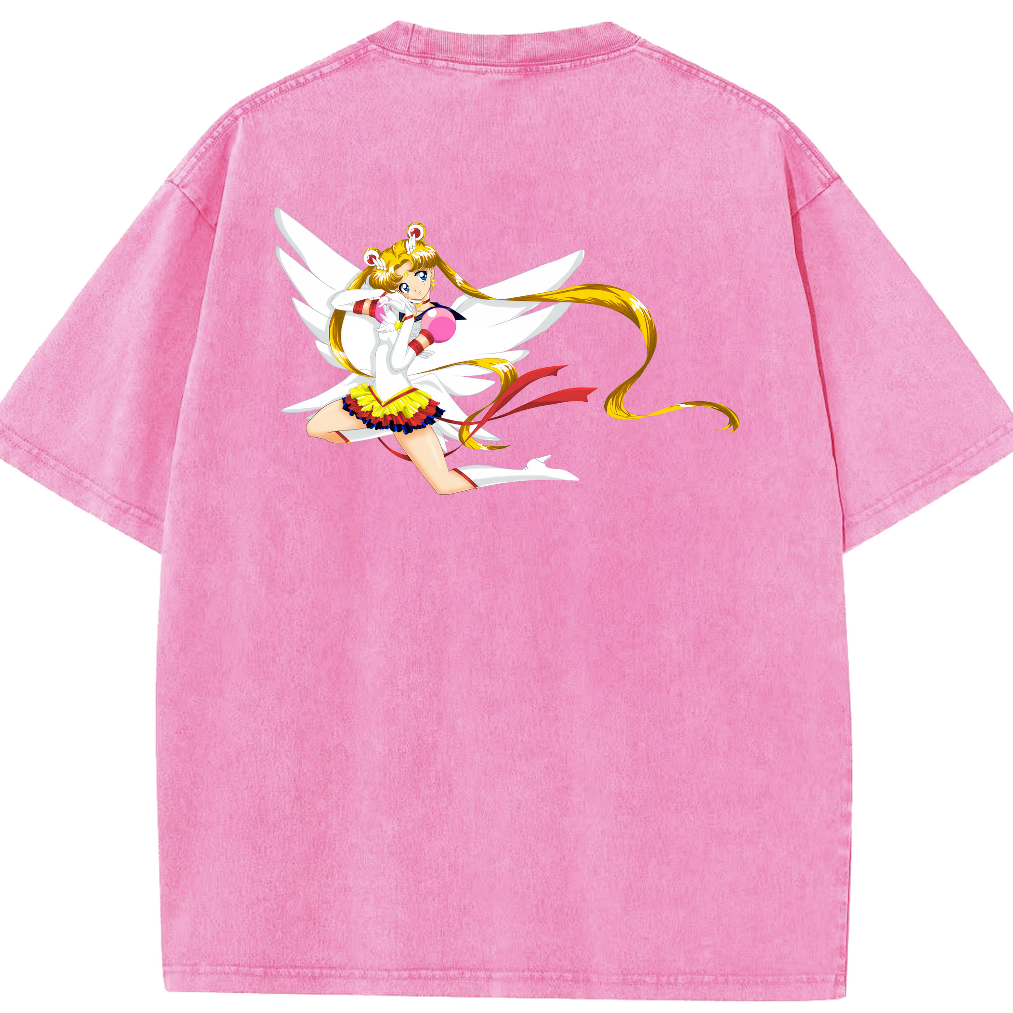 （画像用） 美少女戦士セーラームーン 月野 うさぎ つきの うさぎ Sailor Moon Tsukino Usagi 綿100% ヴィンテージ風 半袖Tシャツ（背面プリント）
